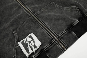 Customize Cheap Price Unisex Oversized Winter Fleece <b>Pullover</b> Hoodies Heavy Weight 100% Cotton Zipper Digital Printing Solid - Product Image 5