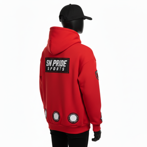 Sweat à capuche homme hiver coupe classique en polaire épaisse, respirant et écologique, avec logo personnalisé brodé, style streetwear tendance, effet vieilli PVC - Product Image 3