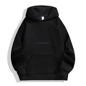 High Quality 600g 100% Cotton Super Size Heavy Weight <b>Men's</b> Screen Printed Hoodie <b>Black</b> Cordless Puff Printing Hoodie - Product Image 1