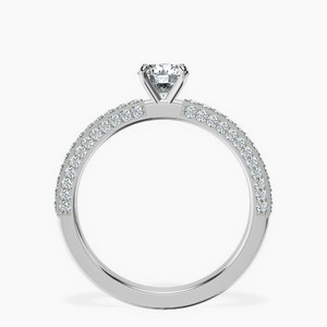 แหวนเพชรเม็ดเล็กฝังรอบวงแบบไมโครเพฟ เพชรแล็บโกรว์ ทองคำขาว 14K น้ำหนักกลาง 0.50 กะรัต สี EF ความสะอาด VS1 น้ำหนักเม็ดข้าง 0.33 กะรัต - Product Image 2