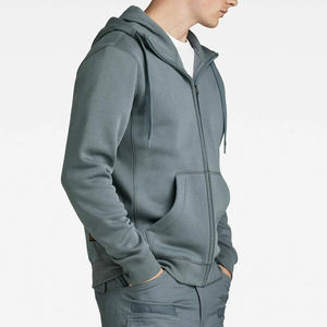 Sudaderas con cremallera para hombre al por mayor ODM/OEM, 100% algodón pesado, impermeable, ecológico, bordado, logotipo estampado personalizado, Invierno - Product Image 2