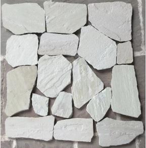 Pierre de Gwalior, travail de pierre, design moderne, finition brossée, bloc de pierre de grès jaune avec motif fou pour allée et jardin - Product Image 4