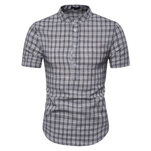 Chemises à manches courtes 100% coton pour hommes personnalisées avec boutons imprimés à l'avant et logo personnalisé à séchage rapide - Product Image 5