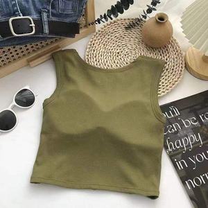 Camisolas con cuello en V, cuello cuadrado, sin mangas, color sólido, camiseta sin mangas para mujer - Product Image 3