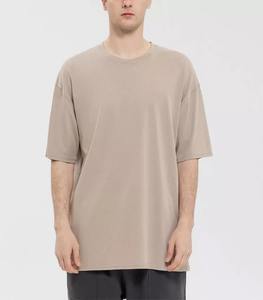 Camiseta de cuello redondo de algodón 100% de alta calidad para hombre tela de punto negra cómoda y lisa al por mayor - Product Image 6