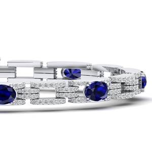 REYESผู้หญิงล่าสุดคอลเลกชัน 14K 18K 22K Gold Moissaniteสร้อยข้อมือเทนนิสHandcrafted 5.2ct Blue Sapphireอัญมณีเครื่องประดับ - Product Image 4