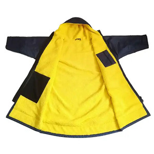 Changing <b>Coat</b> Quick <b>Dry</b> 300gsm <b>Dry</b> Microfibre Sherpa Fleece Lined Waterproof Changing Robe Surf With Hood for <b>Swimming</b> - Product Image 4