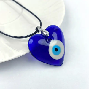 Exclusivo turco mal de ojo colgante collar vidrio cuero cuerda turco proteger suerte collar gargantilla amuleto regalo de Navidad - Product Image 3
