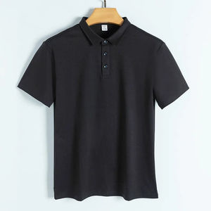 Algodón de punto de talla grande transpirable Color sólido estilo callejero ecológico manga corta hombres para camisa - Product Image 4