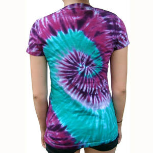 Camiseta de gran tamaño con estampado de tinte de corbata para mujer, nuevas camisetas de verano para mujer, a la moda ropa de calle, cuello en V para mujer - Product Image 5