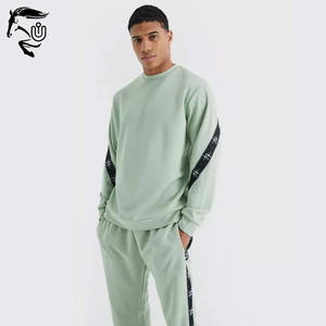 OEM ODM Sweat-shirt et survêtement en coton de haute qualité pour hommes, pantalons de survêtement d'hiver à rayures latérales imprimées avec logo - Product Image 5