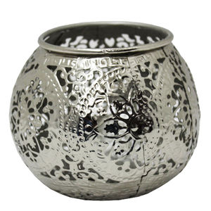 Pot de bougie de placage en laiton de support votif rond de fer de conception élégante pour la décoration de table de salon faite à la main en gros en vrac - Product Image 3