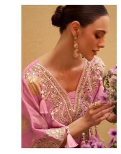 Diseñador Viscosa Jacquard Seda Con Bordado Y Espejo Traje De Trabajo Bordado Con Trabajo Venta Al Por Mayor Suministro De Fábrica - Product Image 5