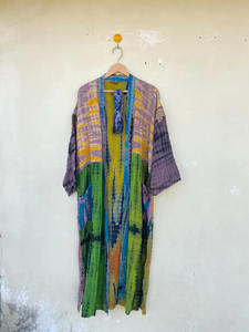 Seda Tie Dye Kimono Ropa de mujer Long Tie Dye Resort Wear Night Wear Tie Dye Kimono - Product Image 5