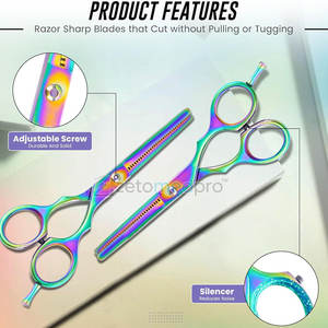 Tijeras de Entresacar Ligeras, Herramienta de Peluquería para un Entresacado Preciso, Tijeras de Doble Entresacar - Product Image 6