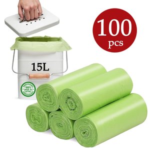 Gravure personnalisée imprimée biodégradable recyclable HDPE/LDPE sacs de poubelle à poche plate durable conception de gousset latéral de rouleau pour - Product Image 3