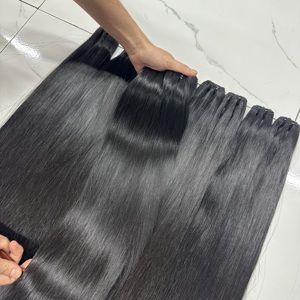 Vente en gros d'extensions de cheveux humains bruts vietnamiens aucun traitement chimique faisceaux de couleur noire naturelle naturelle/os droit - Product Image 4