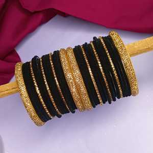 Ensemble de bracelets indiens strass CZ cristal mariage mariée velours bracelet bracelets bijoux pour femmes filles (lot de 34) - Product Image 2