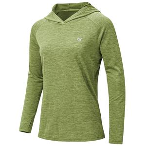 Chemises à capuche à manches longues pour femmes Protection solaire légère Pull respirant à séchage rapide pour le sport - Product Image 1