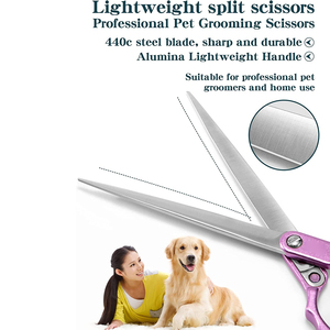 Ciseaux de toilettage pour animaux de compagnie en acier inoxydable de qualité chirurgicale demi-couleur poignée enduite finition polonaise ciseaux de toilettage - Product Image 2