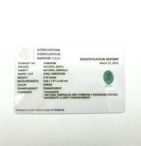 2,30 Cts Esmeralda zambiana natural 9,69x7,57mm Cabujón de forma ovalada Parte posterior plana Mayorista de piedras preciosas Fabricante y proveedor - Product Image 4