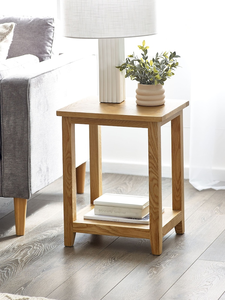 โต๊ะไม้สี่เหลี่ยมทันสมัยพร้อมชั้นวางสำหรับห้องนั่งเล่นสำหรับใช้ในอพาร์ทเมนต์และโรงแรม - Product Image 4