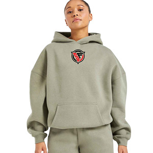 Haute qualité femmes 100% coton sweats à capuche et sweat-shirts vêtements d'hiver décontractés avec broderie impression avant Logo à capuche - Product Image 6