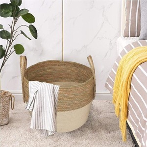 Cotton Rope Stripe Carry <b>Handles</b> Storage <b>Baskets</b> Set - Product Image 3