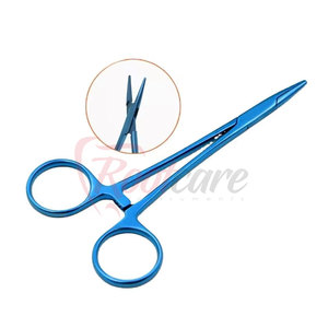 High Quality Crile Needle <b>Holder</b> Blue Titanium Coated Fine <b>Control</b> Smooth Handling Surgical Forceps - Product Image 3