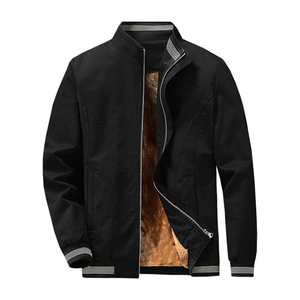 ผู้ผลิตเสื้อแจ็คเก็ตวาร์ซิตี้แบบเปล่า |   เสื้อแจ็คเก็ตหนัง PU ทรง Letterman แขนหนังเทียมลายหนังกลับสำหรับผู้ชาย - Product Image 2