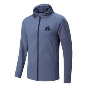 Men's High Street Style Quick Dry Workout Jacket Comfortable Lightweight Sportswear with Front Logo for Fitness Running Training - Product Image 5