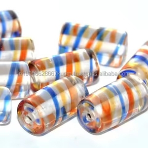 Matte Frosted Mixed Color Triangle Glass Lampwork Spacer <b>Beads</b> <b>Direct</b> From India-Boxed Crystal <b>Beads</b> - Product Image 6