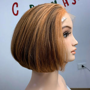 Wholesale Premium Raw Virgin Short Straight Vietnamese Raw Hair <b>Lace</b> <b>Closure</b> Wig Light Color - Product Image 1