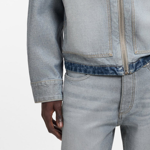 Veste en jean pour homme, design confortable et durable, pour les acheteurs en gros, design streetwear tendance, manches longues, col rabattu - Product Image 4