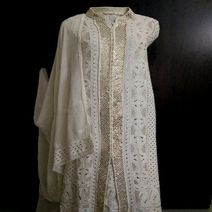 OEM Kanya Libas Women Salwar Kameez Linen Cotton Embossed Fashion Wholesale Bulk Clothing Shirt Blouse Tops Dress - Product Image 3