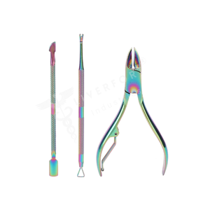 Ensemble de 3 pièces de qualité supérieure pour éplucher les cuticules, grattoir pour peau morte, dissolvant d'ongle, gel métallique pour vernis à ongles - Product Image 4