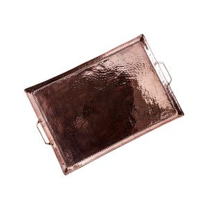 Fournisseur de plateau de service en cuivre Forme et taille personnalisées Plateau fait main Classique Élégant Vente en gros Nouveau plateau de service en cuivre - Product Image 3