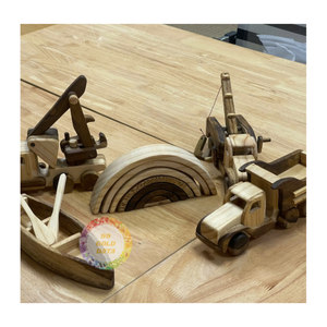 Juego de camión de juguete de madera seguro-4 vehículos de construcción para niños pequeños-Educativo y duradero-Caryln 0084935825297 - Product Image 6