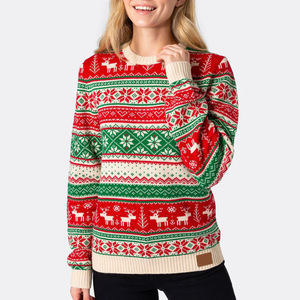Pull de Noël unisexe décontracté Festive Amriss à imprimé floral, 100 % coton biologique, anti-boulochage, respirant, OEM, hiver, du Bangladesh - Product Image 1