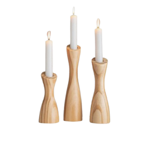 Ensemble décoratif d'intérieur de ventes d'usine de trois bougeoirs faits à la main pour la maison bougeoir en bois accessoires de foudre à la maison - Product Image 6