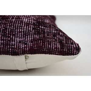 หมอนผ้าขนแกะสีม่วงลายโมเสกขนาด12x20นิ้วทอพร้อมเทคนิควินเทจ - Product Image 4