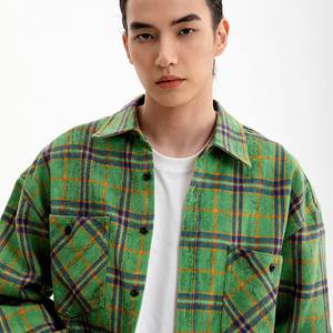 Chemise à carreaux à manches longues décontractée personnalisée 75% coton 20% polyester - Product Image 6