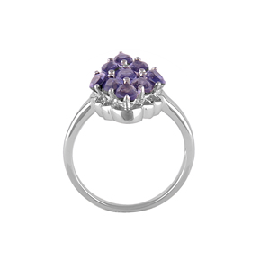 Shah Gems Women's Luxury Natural Iolite Gemstone <b>Ring</b> in 925 Sterling <b>Silver</b> for Everyday Wear Marquise Oval Cut Inlay Setting - Product Image 3