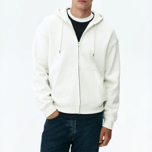 Sudaderas con Cremallera para Hombre de Alta Calidad, 100% Algodón, Felpa, Invierno, Tinte Liso, Transpirable, MOQ Bajo, Moda Superior en Venta - Product Image 3