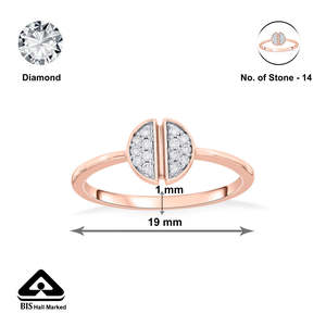 Bague en or rose avec diamant et pierre fendue, style décontracté - Product Image 6