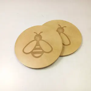 Round Shape Custom Printed LOGO MDF Coasters Design Beer for wedding party Print Logo Wine Coaster Bee Design Coaster