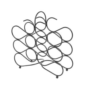 Black wine bottle storage rack holder wholesale for <b>kitchen</b> home decoration dining <b>table</b> champagne wine display rack holder bar - Product Image 5