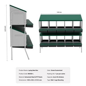 Solución Segura para Almacenamiento de Huevos: Caja de Nidificación Des Champs MG04D-L con <span class=keywords><strong>Ocho</strong></span> Compartimentos, Patas de Acero y Plástico PP - Product Image 5