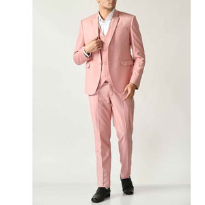 Vestido de oficina Rosa elegante personalizado para hombre, última moda para hombre, para novio vestido de novia, chaqueta de 3 piezas, chaleco, pantalones, esmoquin con cuello mandarín - Product Image 4