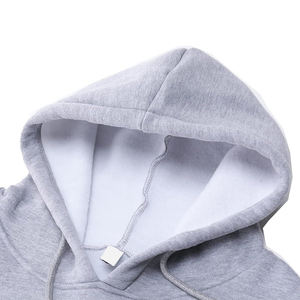 Sudadera Corta con Capucha para Mujer, Color Gris, Estilo Urbano, Invierno, Corta, con Forro Polar y Logotipo Frontal - Product Image 2